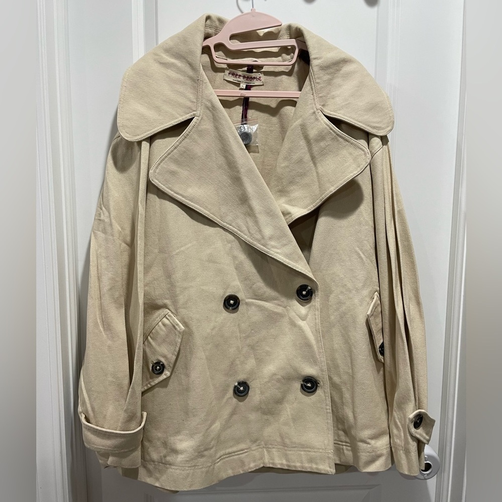 FREE PEOPLE Tea Combo Highlands Solid Peacoat Size Large - Picture 7 of 9